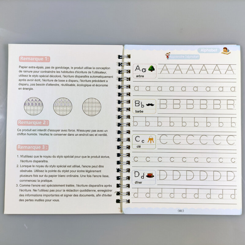 جديد 4book قلم سحري نسخة كتاب الأطفال ثلاثية الأبعاد الكتابة ملصق ممارسة الإنجليزية التأليف للأطفال للخط مونتيسوري هدايا مجانية