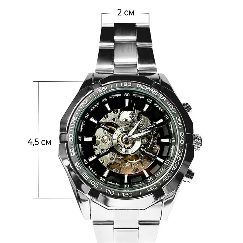 ساعة ميكانيكية مجوفة أوتوماتيكية من الفولاذ بالكامل للرجال ، ساعات رائعة للرجال ، ساعات عمل عالية الجودة ، 2023