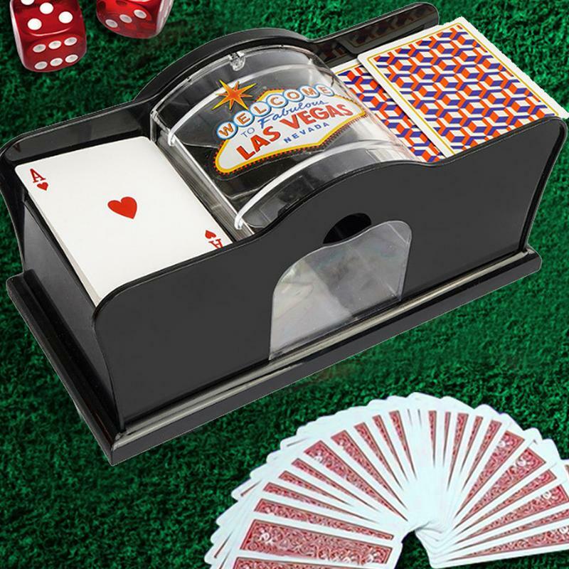 آلة خلط بطاقات البوكر اليدوية ، نظام سهل اليد لألعاب الورق ، خلاط آلي ، 2 طوابق من حامل البطاقات