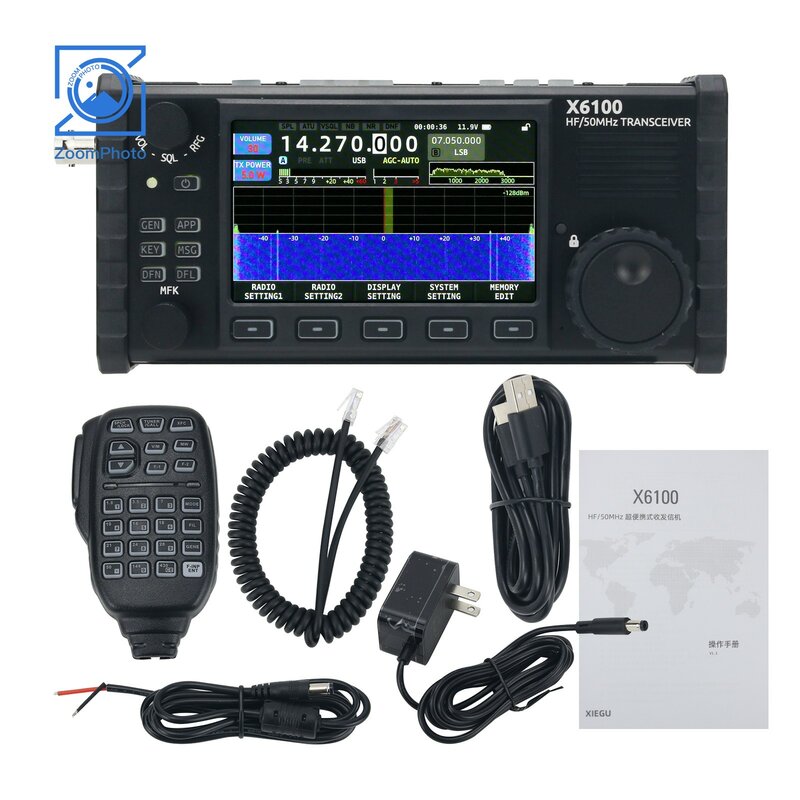 XIEGU-جهاز إرسال واستقبال محمول مع موالف هوائي ، كل وضع ، SDR ، X6100 ، 50MHz ، HF
