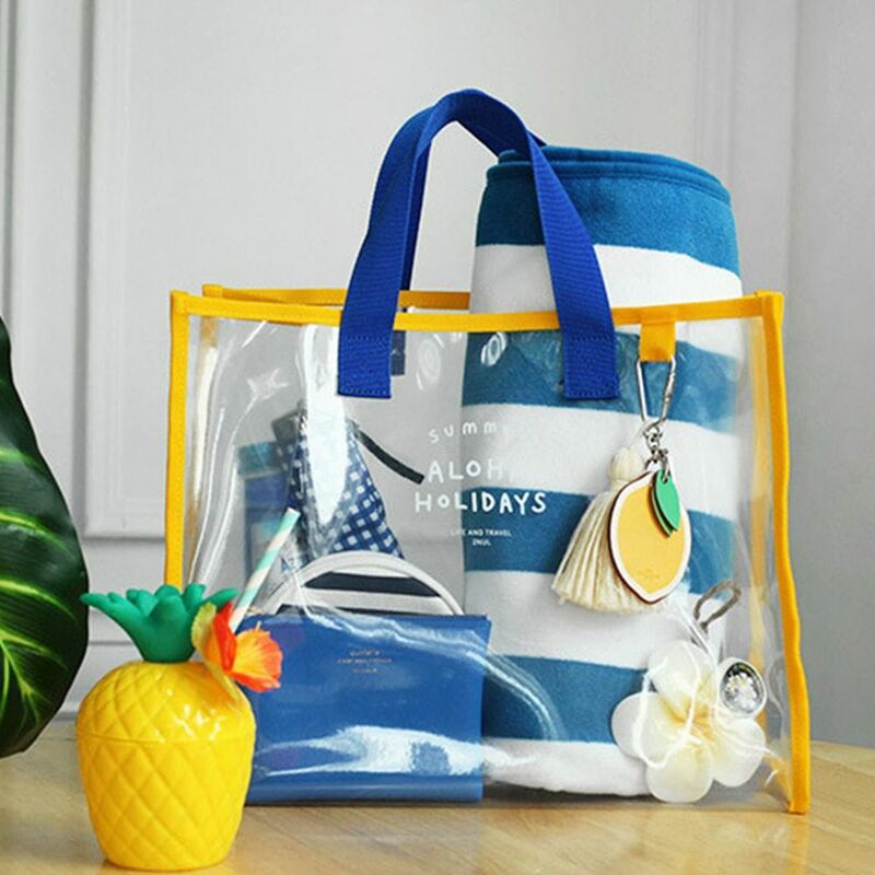 حقيبة أدوات الزينة سعة كبيرة ، الحقيبة غسل مقاوم للماء ، حقيبة التخزين ، حقيبة الشاطئ ، حقيبة ماكياج شفافة ، حقيبة حمل البلاستيكية
