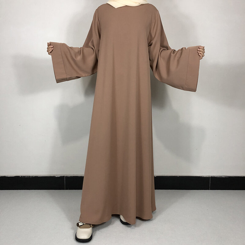 عباية نيدا سادة بحزام مجاني للنساء المسلمات ، فستان بسيط متواضع ، العيد ، ملابس إسلامية رمضانية ، 15 لون ، جودة عالية