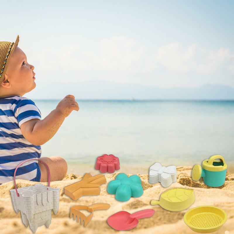 ألعاب رمل الشاطئ للأطفال ، رمل طفل صغير ، مجموعة دلو ومجارف ، قوالب الرمل ، ألعاب رمل للأطفال 3 ، السفر ، 10 قطعة
