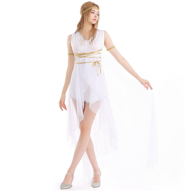 فستان كوسبلاي ملكة روماني للفتيات ، زي آلهة يوناني ، فستان حفلة الهالوين