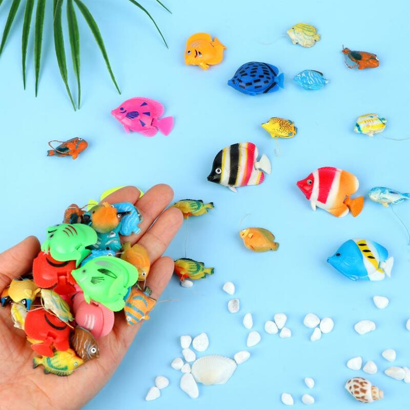 20 قطعة الأسماك الاستوائية الشكل اللعب مجموعة مع الأسماك البلاستيكية اللعب وهمية الأسماك البلاستيكية الصغيرة متنوعة الأسماك لعبة حمام الطفل