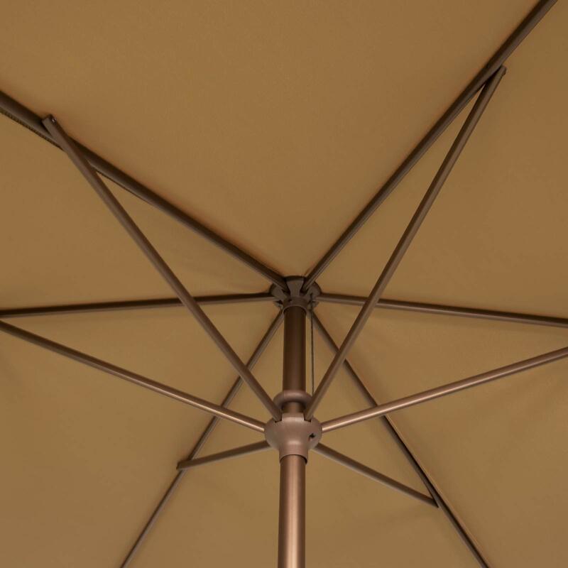 مظلة مستطيلة مع كرنك وزر ضغط ، تان أنيق ، إمالة ، 6.5x10ft