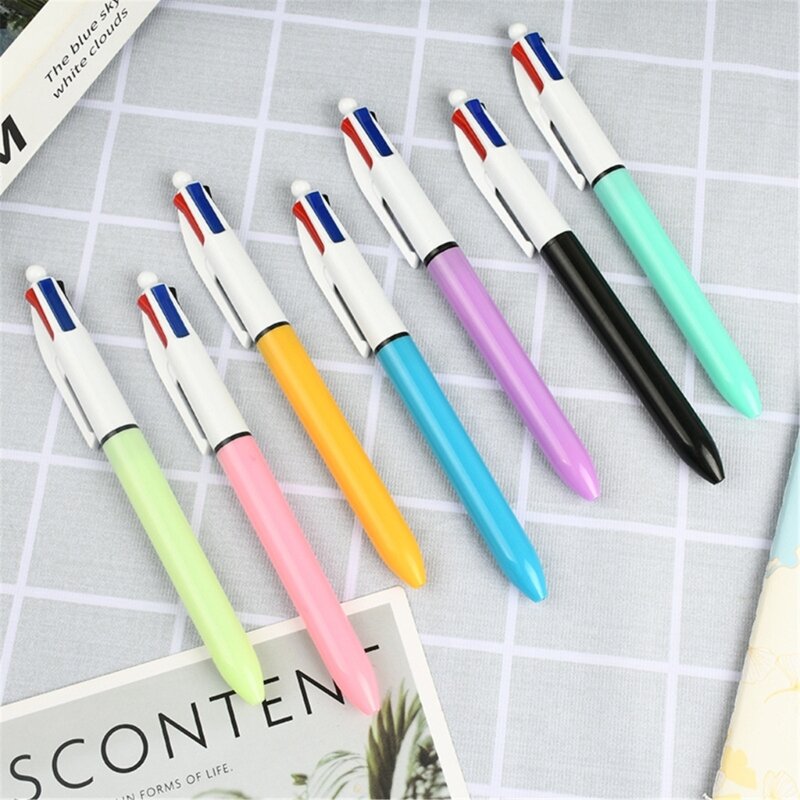 قلم حبر جاف قابل للسحب متعدد الألوان للأطفال ، قلم قابل للسحب ، مكافأة فئة ، 4 ألوان في 1 ، 5