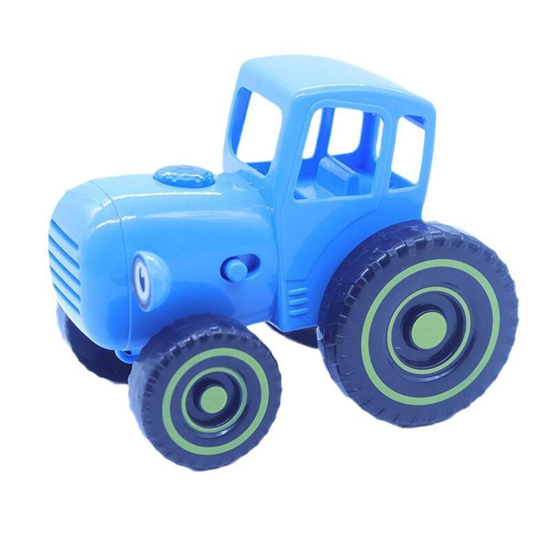 جرار مع سيارة صغيرة للأطفال ، 1 ، لعبة مع مكبر صوت صغير ، جرار أزرق ، سلك سحب ، مرح ، تعلم ، مرح