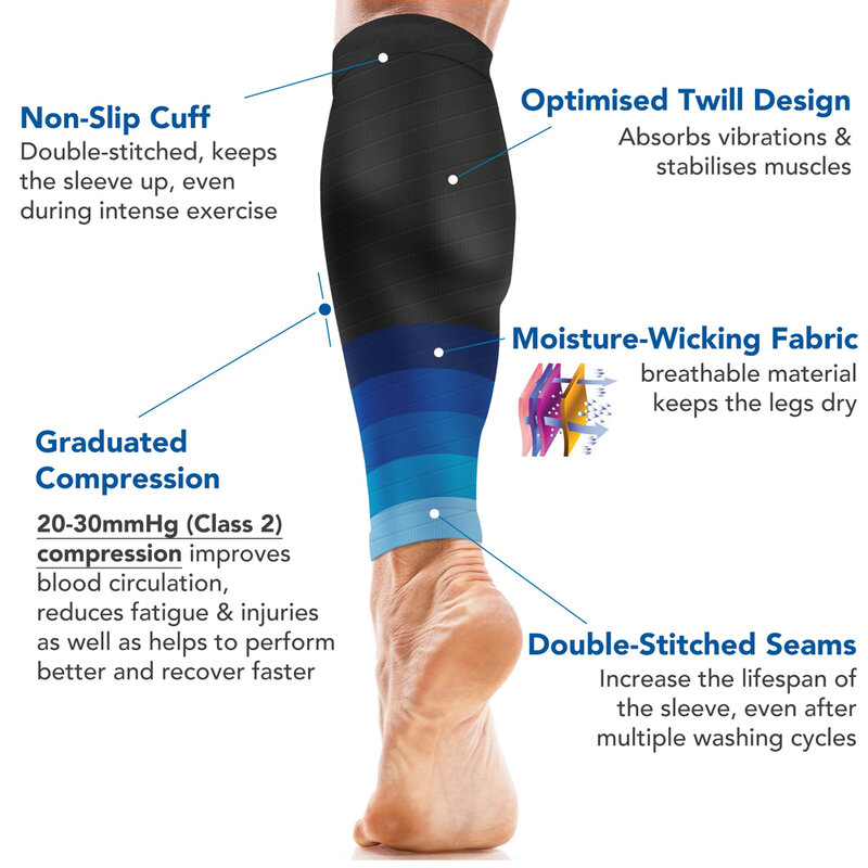 MTATMT 1 زوج جيوب ضغط العجل تشغيل ضاغط ساق كم 20-30mmHg جوارب ضغط ل شين جبيرة للرجال النساء
