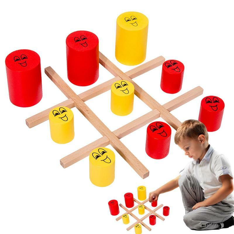 لعبة XO الخشبية لوحة خشبية لعبة الطاولة XO لعبة مجموعة متعددة الوظائف التعليمية منضدية لعب لهدايا عيد الفصح هدايا عيد الميلاد