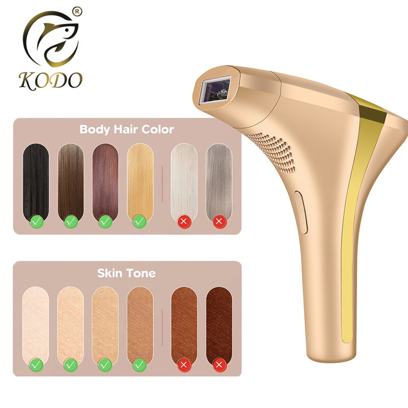 ماكينة إزالة الشعر بالليزر من KODO ، آلة إزالة الشعر بالليزر بدون ألم الدائم IPL ، التخصيص الراقية ، الوجه والجليد والجسم ، 4 في 1 ، 2024