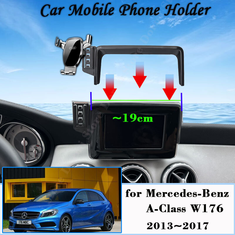حامل هاتف محمول للسيارة لمرسيدس بنز الفئة أ ، قوس غس ، تنفيس الهواء الجاذبية جبل ، اكسسوارات دعم الشاشة ، W176 ، 2013-2017