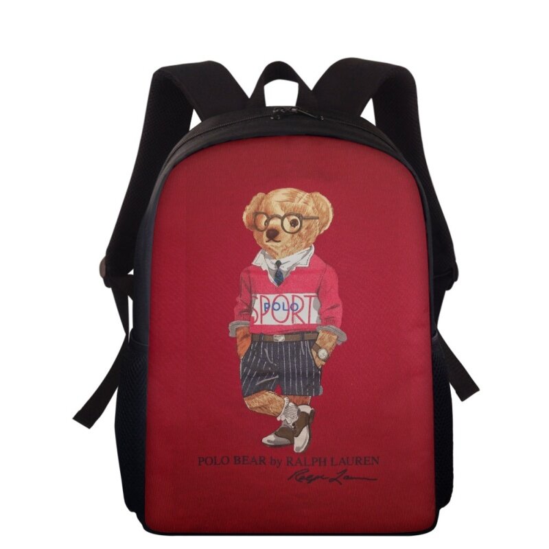 حقيبة ظهر صغيرة بطباعة سلسلة دب للأطفال ، حقيبة مدرسية ذات سعة كبيرة للأولاد والبنات في سن المراهقة ، حقيبة طالب مدرسة ، برية ، صغيرة