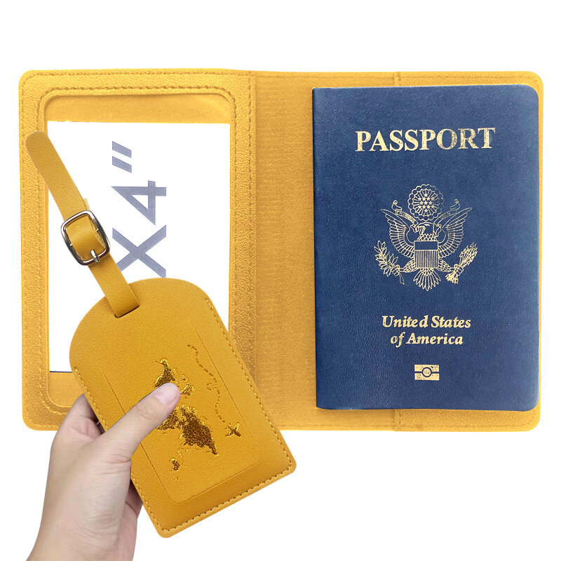 المحمولة جلدية غطاء جواز سفر الأمتعة العلامات مجموعة معرف البنك حامل بطاقة حالة الطائرة تذكرة حامي المنظم اكسسوارات السفر