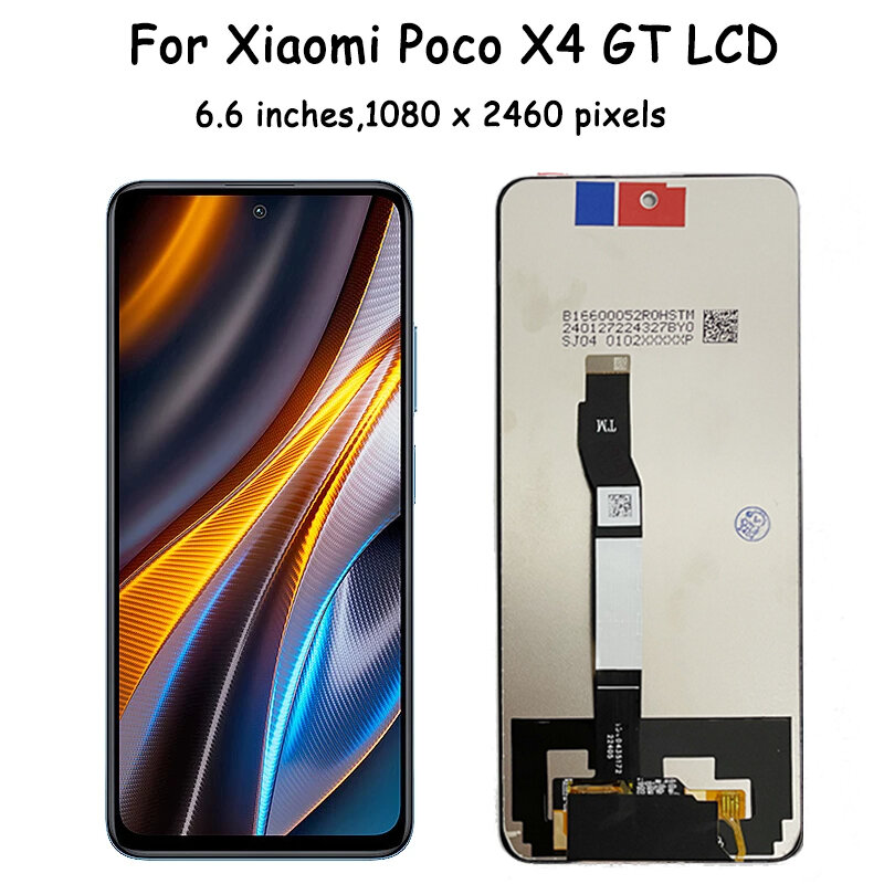 6.6 الأصلي ل شاومي بوكو X4 GT 22041216G LCD عرض تعمل باللمس محول الأرقام ل POCO X4GT LCD مع الإطار