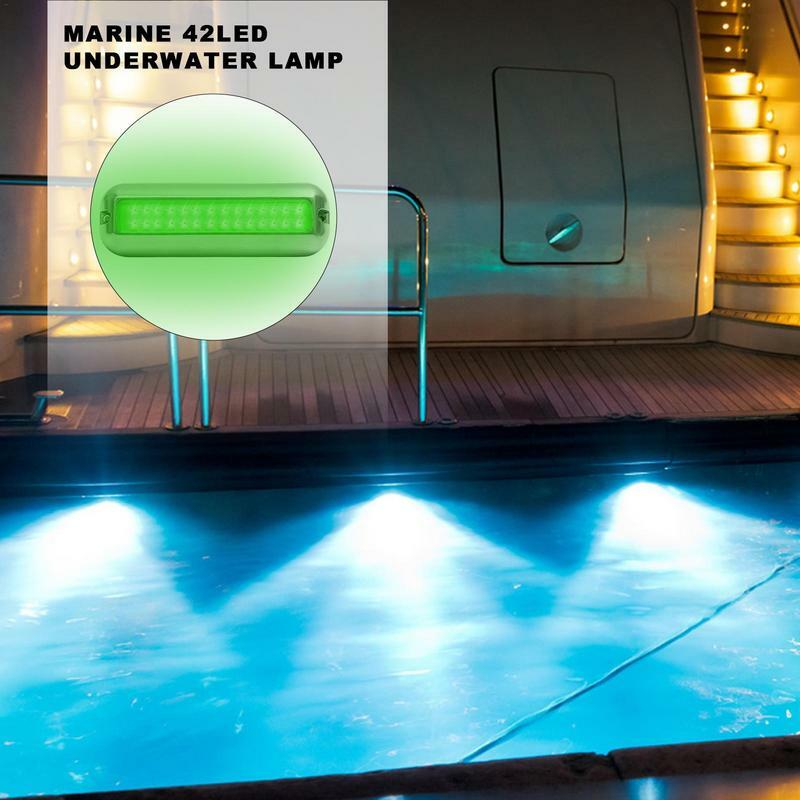 42 LED الفولاذ المقاوم للصدأ قارب Transom ضوء تحت الماء عائم البحرية سفينة قارب الملحقات ضوء مقاوم للماء البحرية الخفيفة