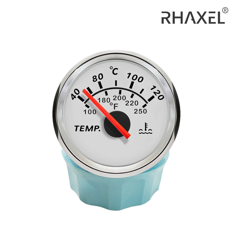 RHAXEL مقياس درجة حرارة الماء متر 40-120 مئوية 9-32 فولت مع إضاءة خلفية حمراء 52 مللي متر لسيارة دراجة نارية