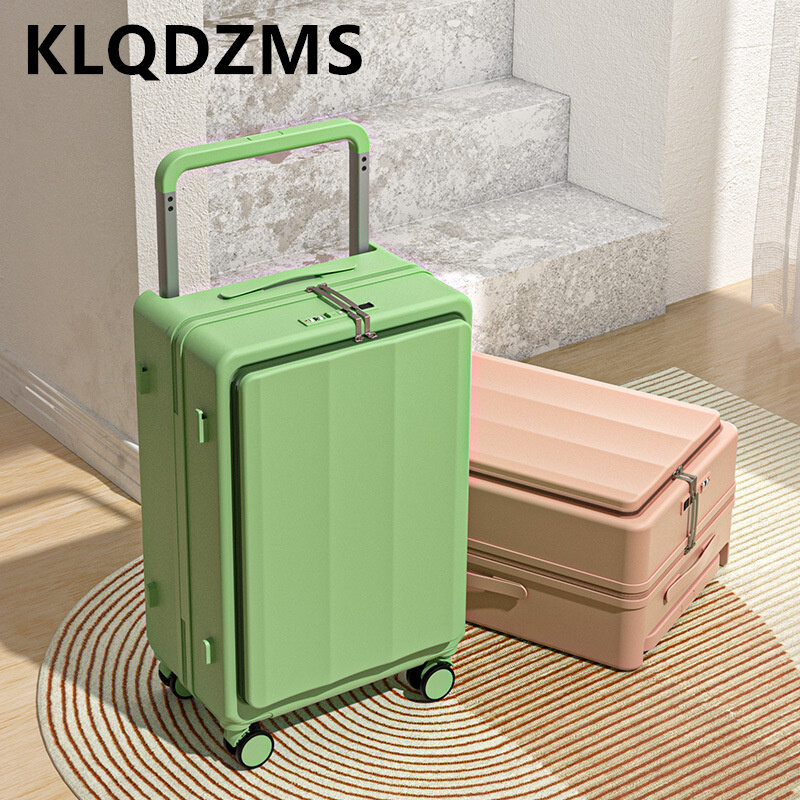 KLQDZMS-صندوق صعود مفتوح من الأمام ، حقيبة ترولي للأعمال ، حقائب سفر متينة ومتينة ، حقيبة 20 "، 24" ، 26 "للطلاب