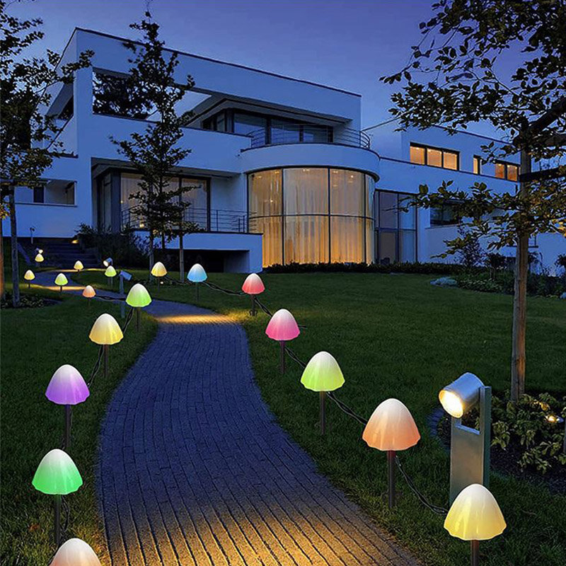 LED الشمسية سلسلة أضواء مقاوم للماء الفطر الشمسية حديقة ضوء في الهواء الطلق متعدد الألوان الجنية ضوء ل مسار/ساحة/الحديقة/فناء ديكور
