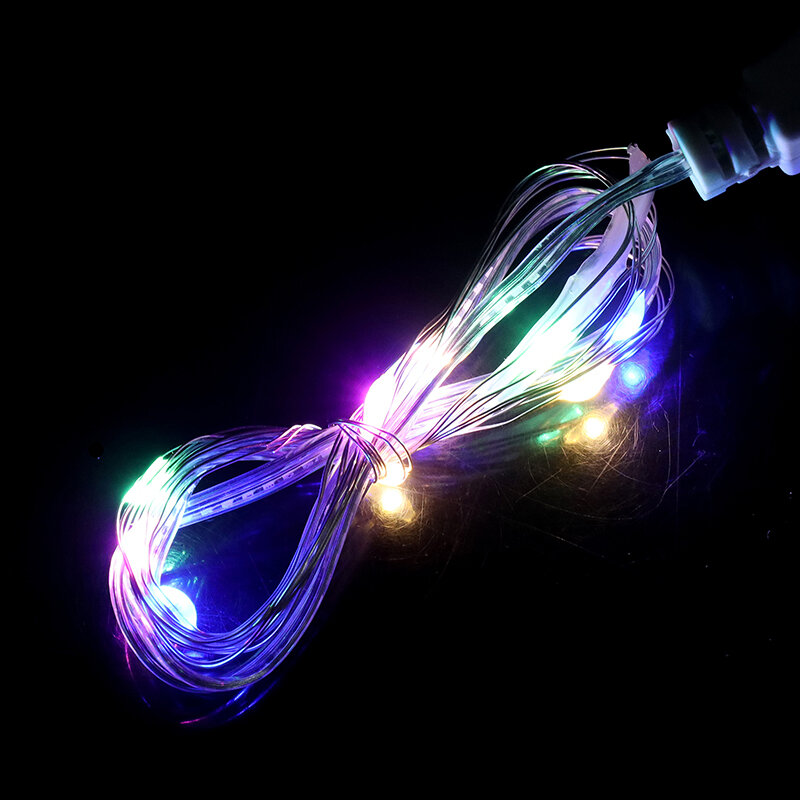 USB LED أسلاك النحاس الفضة سلسلة أضواء ، أضواء الجنية مقاوم للماء لعيد الميلاد ، حفل زفاف الديكور ، ضوء جارلاند ، 1 متر