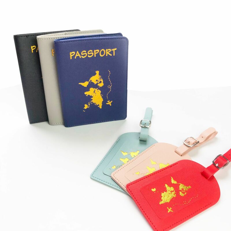 المحمولة جلدية غطاء جواز سفر الأمتعة العلامات مجموعة معرف البنك حامل بطاقة حالة الطائرة تذكرة حامي المنظم اكسسوارات السفر