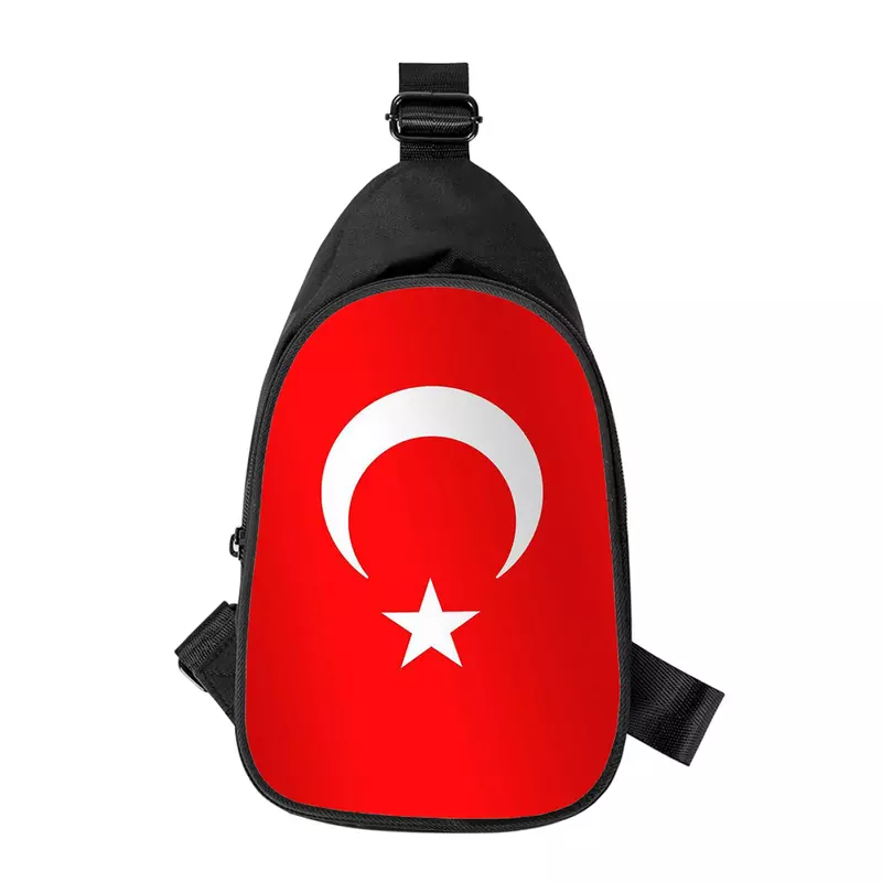 حقيبة صدر متقاطعة مع علم تركيا للرجال والنساء ، حقيبة كتف ، حقيبة خصر رجالية ، زوج ، مدرسة ، مائلة ، ثلاثية الأبعاد ، جديدة