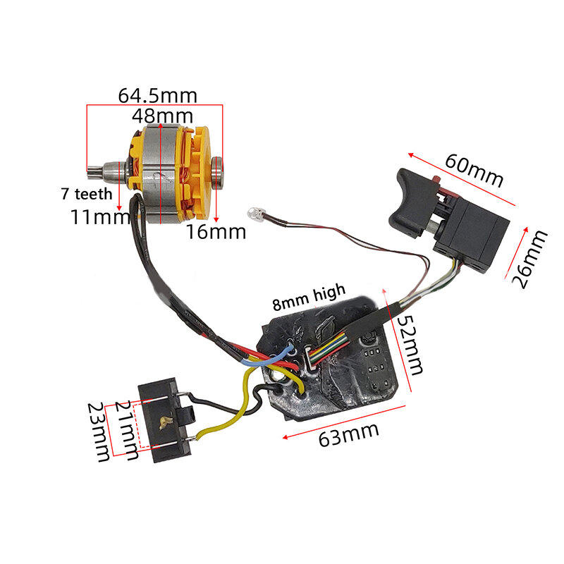 مفتاح كهربائي بدون فرش لـ Dayi ، مجموعة محرك Sensorless ، طاحونة زاوية ، لوحة تحكم في المحرك ، مفتاح ، ملحقات ، 2106 161/169