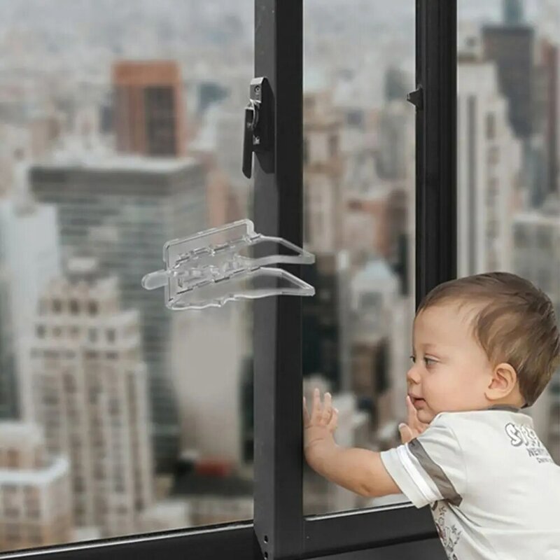 قفل أمان منزلي بلاستيكي مضاد للقرصة ، شكل فراشة ، قفل حد النافذة ، قفل أمان للأطفال ، قفل أمان ، قفل سدادة الباب