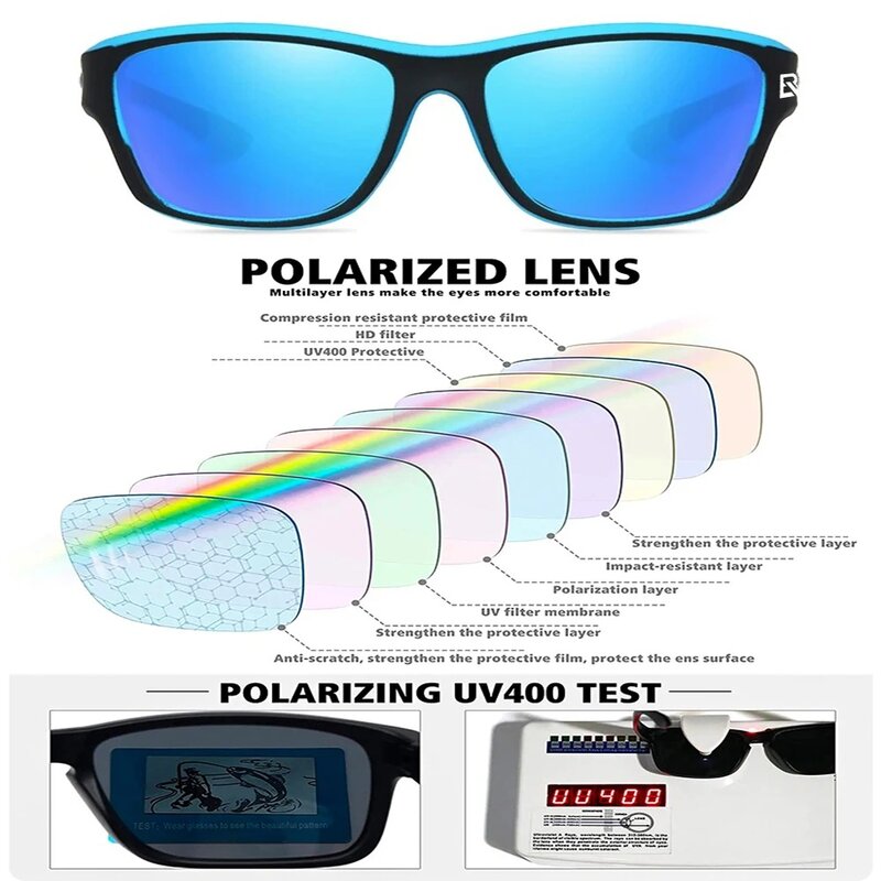 نظارات شمسية مستقطبة عالية الدقة لركوب الدراجات ، نظارات شمسية للصيد في الهواء الطلق ، حماية UV400 ، نظارات القيادة ، الموضة