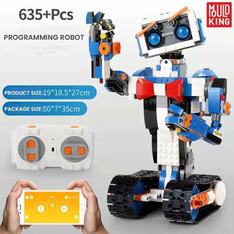 قالب الملك الجذعية ذكي البرمجة جهاز روبوت للتحكم عن بعد دفعة الاطفال قوالب بناء كتل الأطفال ألعاب تعليمية هدايا