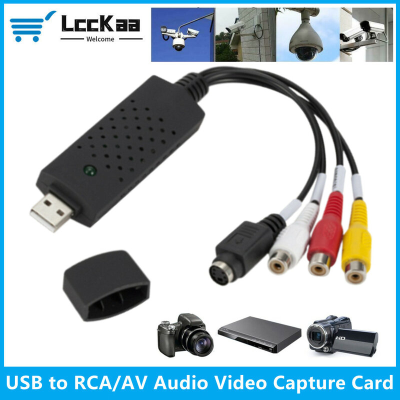LccKaa-USB محول بطاقة التقاط الفيديو الصوتي مع كابل USB ، USB 2.0 إلى RCA ، محول للتلفزيون ، DVD ، VHS ، الجهاز