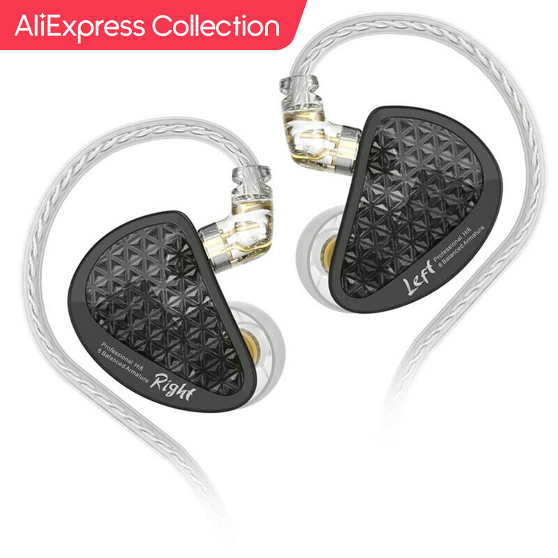 مجموعة AliExpress KZ AS16 Pro سماعات أذن 16BA متوازنة حديد التسليح هاي فاي باس مراقبة سماعات رأس إلغاء الضوضاء سماعات أذن