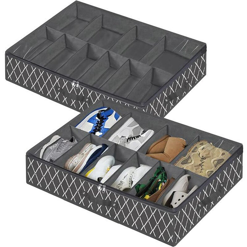 2023 تحت السرير الأحذية تخزين المنظم الحاويات طوي تحت السرير خزانة صندوق حقيبة تحت السرير المنظم الأحذية تخزين حامل