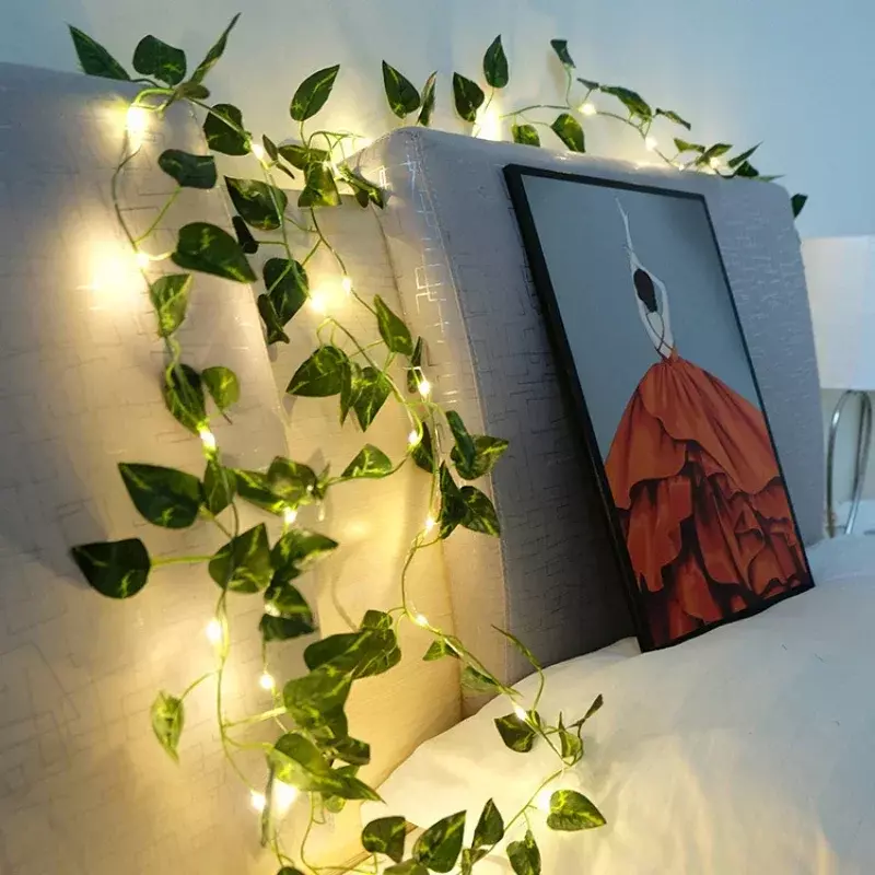 الاصطناعي اللبلاب جدار ديكور المنزل النباتات الكروم الخضرة جارلاند معلقة لغرفة حديقة مكتب الزفاف الجدار الديكور أوراق الشجر