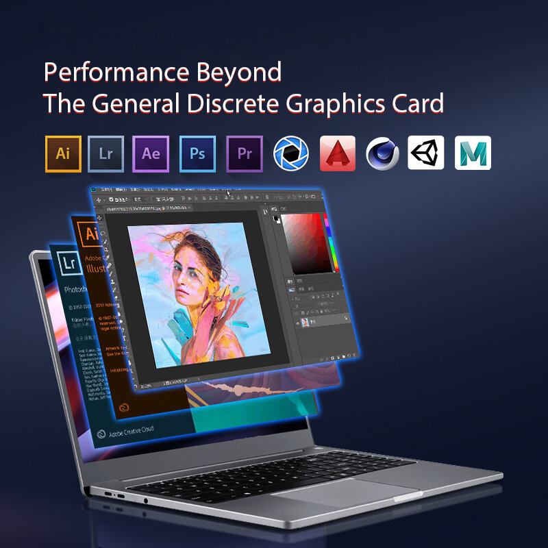 AKPAD AMD معدن محمول ماكس رام 64 جيجابايت 3 تيرا بايت SSD Ultrabook 15.6 بوصة الكمبيوتر 2.4G/5.0 واي فاي بلوتوث Ryzen 5 4500U ويندوز 10 11 برو