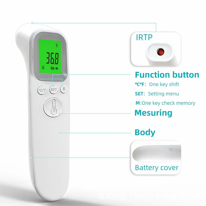 FTW01 الأشعة تحت الحمراء حمى ميزان الحرارة الطبية المنزلية الرقمية الرضع الكبار عدم الاتصال ليزر درجة حرارة الجسم مقياس حرارة عن طريق الأذن