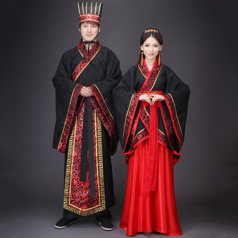 الملابس الصينية القديمة Hanfu تأثيري الزي للرجال والنساء الكبار هالوين ازياء للأزواج