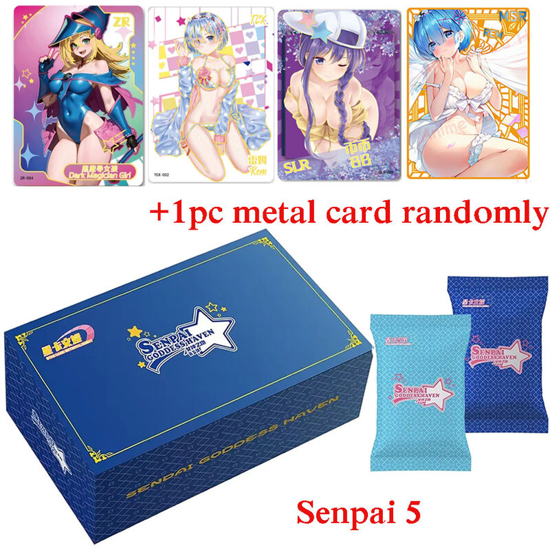 مجموعة بطاقات أنيمي Senpai Goddess Story ، ملابس سباحة للفتيات ، صندوق معزز للأعياد البيكيني ، ألعاب وهواية هدية ، 5 بطاقات