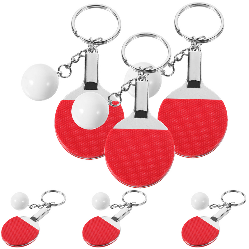 سلسلة مفاتيح بدلاية بونغ مقلدة ، حقيبة كرة تنس الطاولة ، سلع رياضية ، أحمر ، هدية ، 6 *