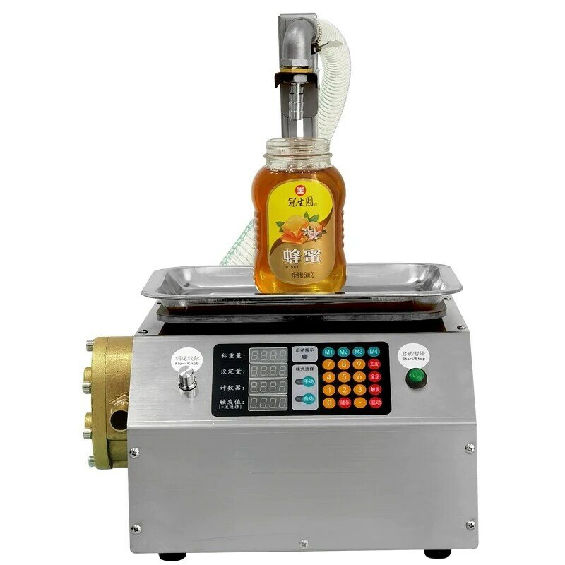 التلقائي آلة تعبئة العسل ، السمسم زبدة الفول السوداني وزنها ، سائل لزج ، الكمية