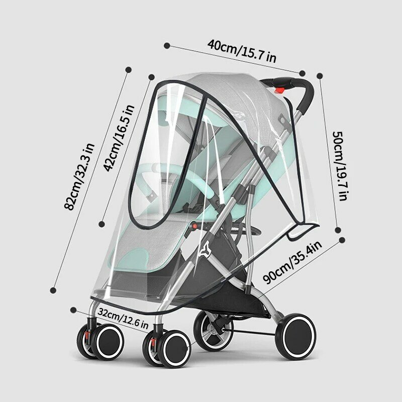 العالمي عربة غطاء Rain الطفل سيارة الطقس الرياح الشمس درع شفافة تنفس عربة مظلة عربة طفل الملحقات