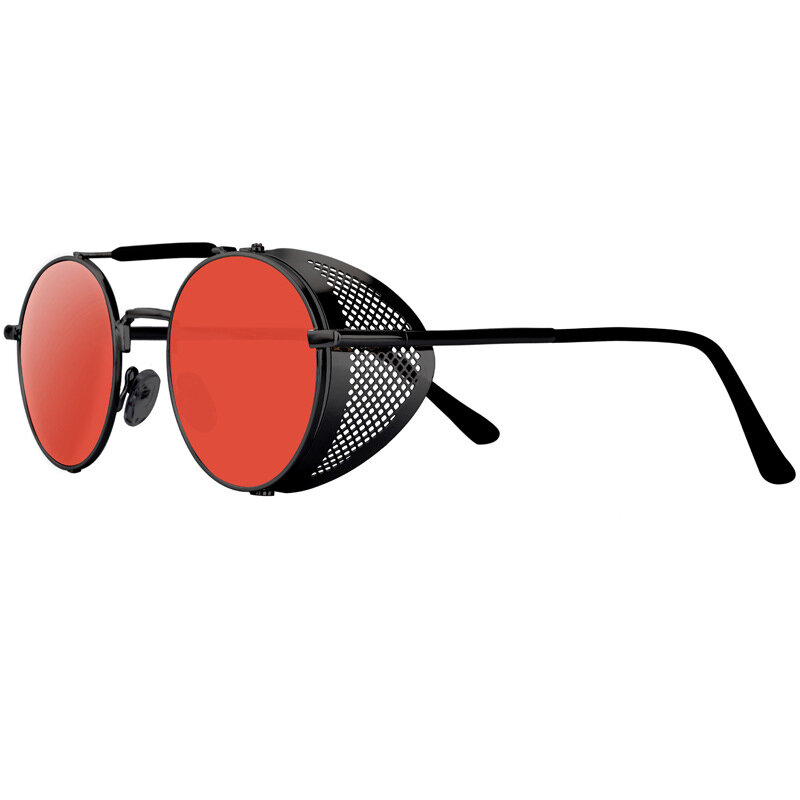 ZXRCYYL الكلاسيكية القوطية Steampunk نمط النظارات الشمسية الرجال النساء العلامة التجارية مصمم الرجعية إطار معدني مستدير عدسة ملونة نظارات شمسية