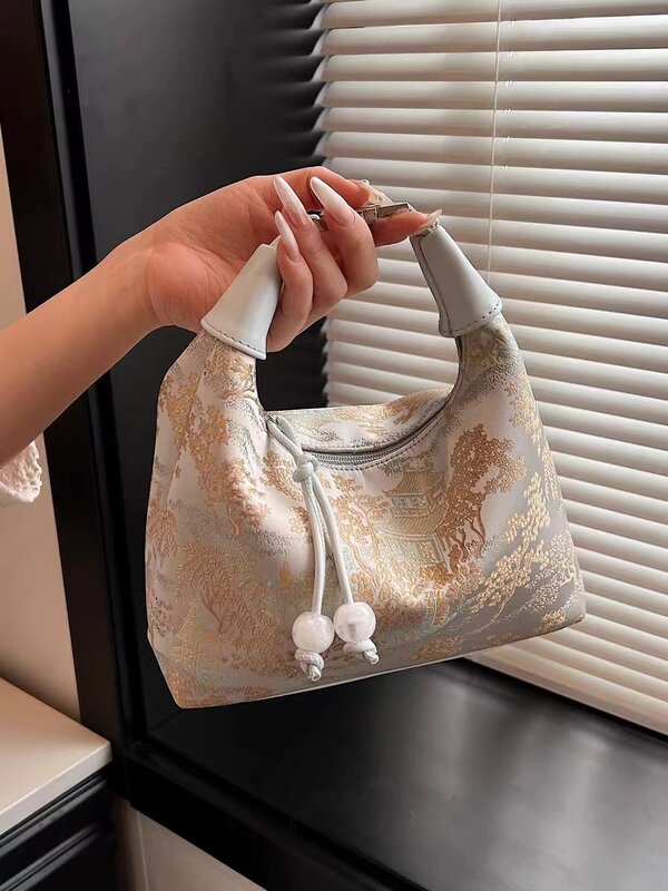 حقيبة كتف واحدة مطرزة للنساء ، حقيبة يد متقاطعة مع الجسم ، على الطراز الصيني ، جديدة ، صيفية ، من دروزينو