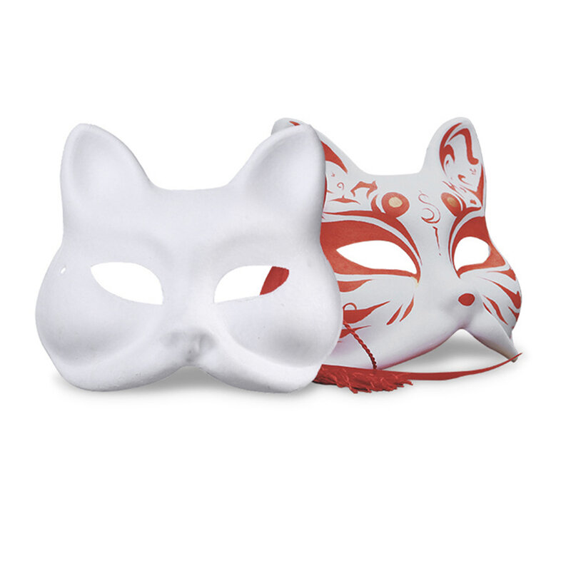 قناع القط الفينيسي الأبيض القابل للطلاء ، تأثيري ذاتي الصنع ، ورق وجه غير مطلي ، 10 رسم
