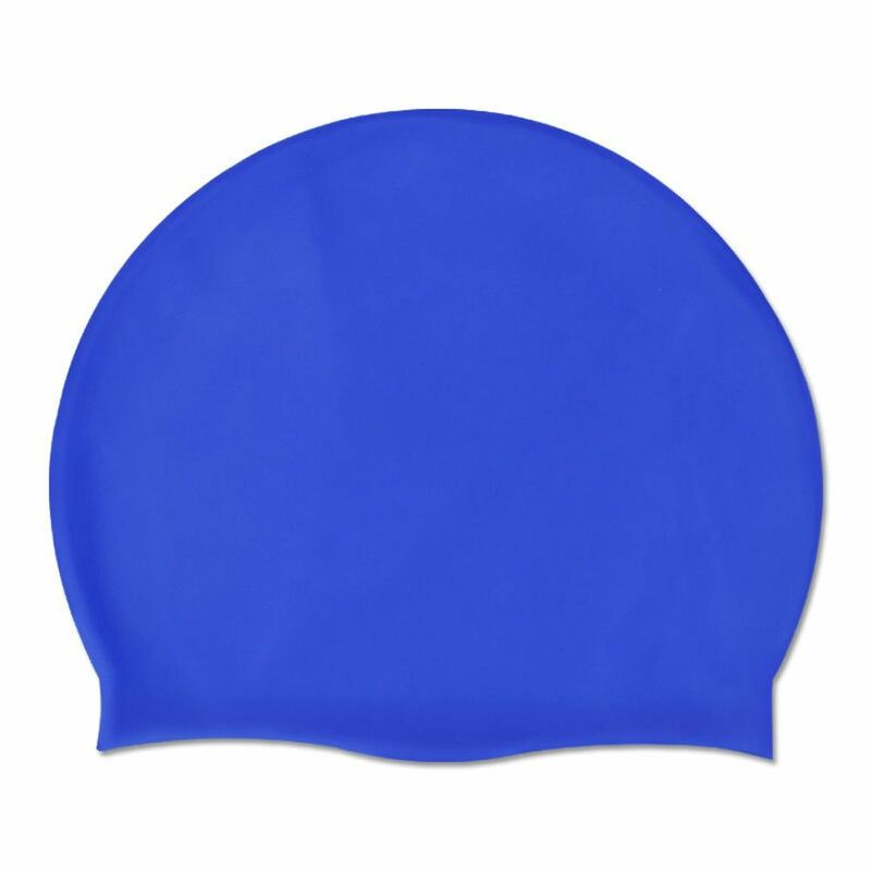 قبعات حمام سباحة سيليكون أحادية اللون ، حماية الأذنين ، الشعر الطويل ، قبعة السباحة الكبيرة ، قبعة الغوص المرنة العالية ، قبعة الاستحمام