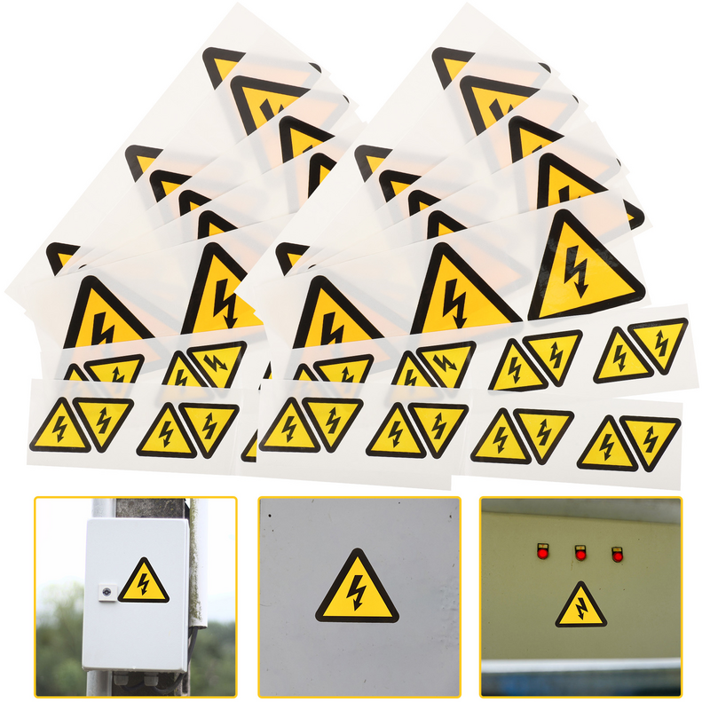 ملصق خطر الصدمات الكهربائية عالي الجهد من توكفو ، ملصقات صفراء ، فينيل ، افصل الطاقة من قبل