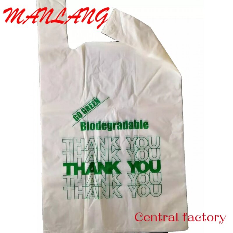 حقيبة بلاستيكية للتسوق والمطعم ، شكرا لك أكياس تي شيرت ، 10-50 هيئة التصنيع العسكري ، عدد 1000