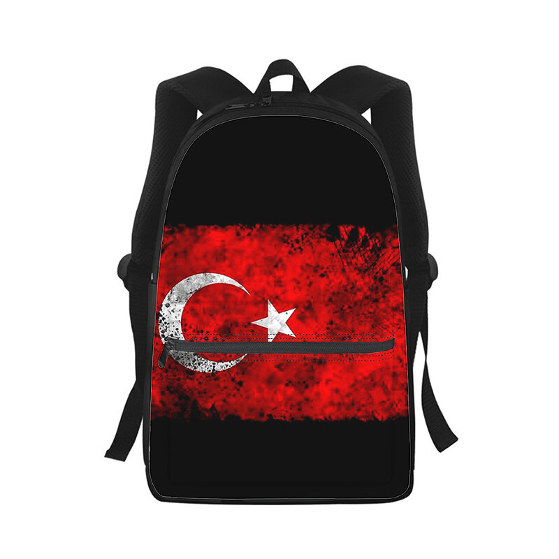 جمهورية تركيا العلم الرجال النساء على ظهره ثلاثية الأبعاد طباعة موضة طالب حقيبة مدرسية محمول على ظهره الاطفال السفر حقيبة الكتف