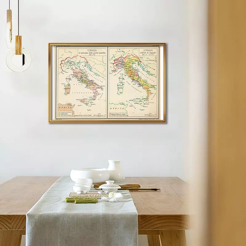 59*42 سنتيمتر إيطاليا خريطة الرجعية في الإيطالية الكلاسيكية الجدار ملصق فني قماش اللوحة السفر اللوازم المدرسية ديكور المنزل