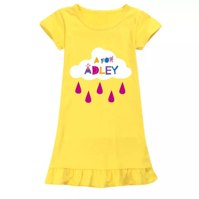 A لـ ADLEY-ملابس نوم للأطفال كرتونية ، فساتين نوم الأميرة ، بيجامات منزلية ، ملابس نوم للفتيات الصغيرات ، الأطفال ، الصيف ،